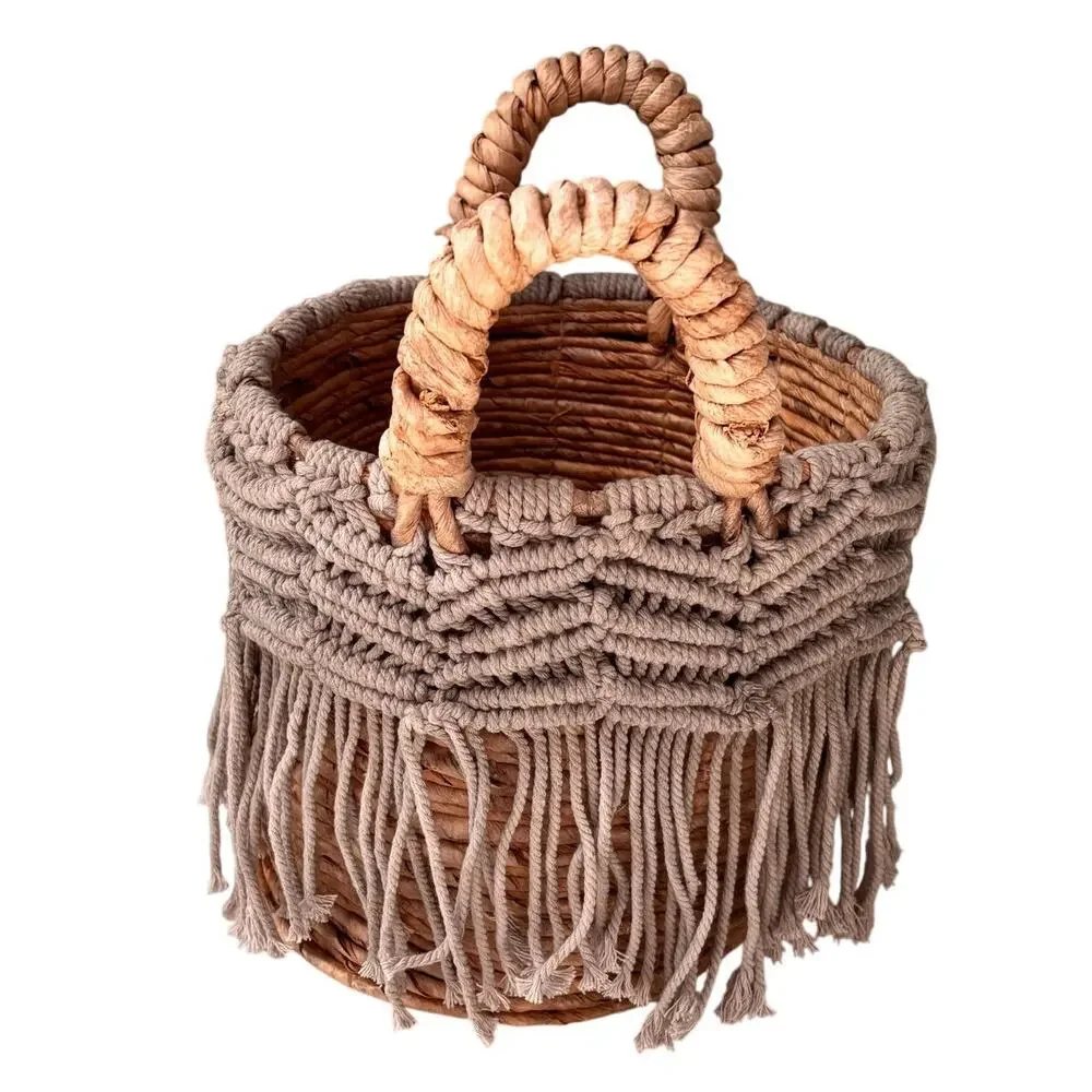 Macrama Woven Banana Basket with Handles